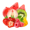 Raspberry watermelon-Mango peach-Strawberry kiwi
