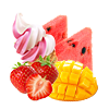 Watermelon ice-Strawberry ice cream-Triple melon